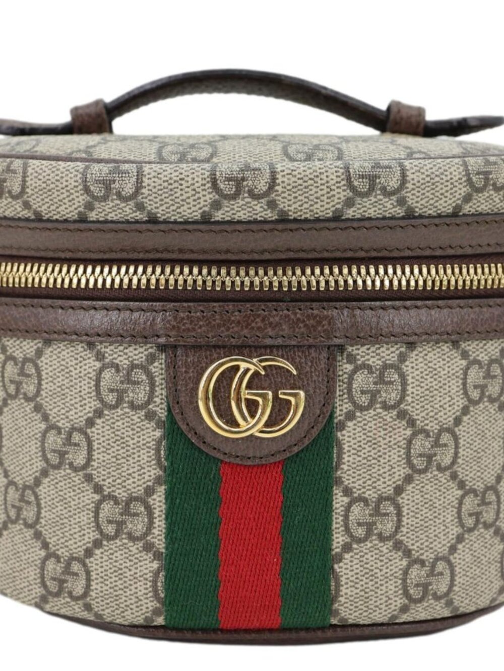 Gucci Ophidia Web GG Supreme Canvas Vanity Case Beige 627463